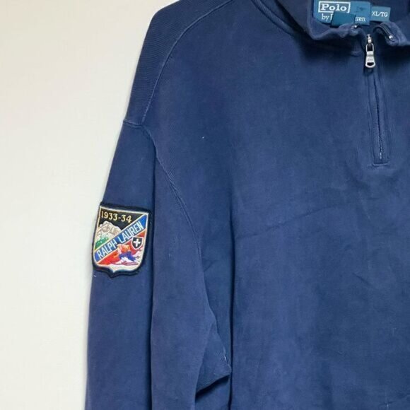 Vintage Polo Ralph Lauren Big Pony 1933 34 Ski Patch Navy Pullover Sz Mens XL - Picture 5 of 6